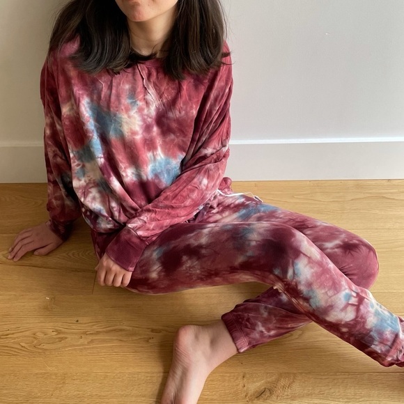 NWT Coord set Young Fabulous & Broke RED Tie Dye  Jogger Set - XS - Picture 9 of 15